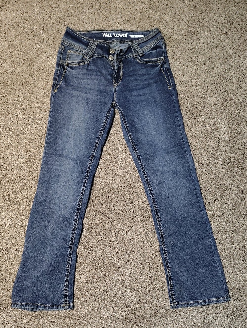 Wallflower Women's Medium Dark Blue Flare Jeans